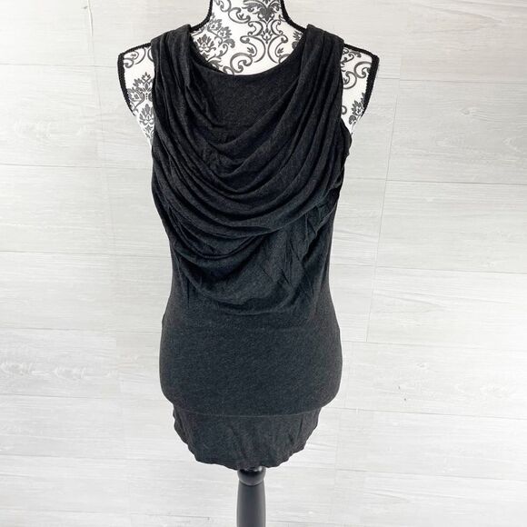 McQ by Alexander McQueen Tops - McQ Alexander McQueen Ruched Cowlneck Sleeveless Tunic Top